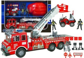 Duży Zestaw Straż Pożarna Wóz Strażacki Figurki Quad Kask Dla Dziecka LEAN TOYS