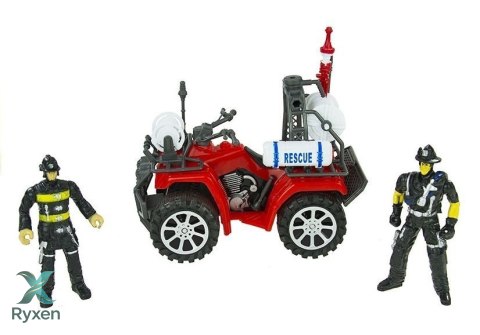 Duży Zestaw Straż Pożarna Wóz Strażacki Figurki Quad Kask Dla Dziecka LEAN TOYS