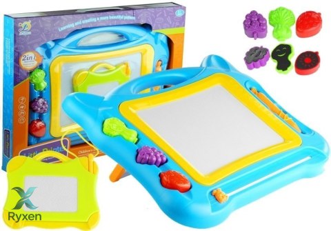 Duży Znikopis Tablica Magnetyczna Stempelki 2w1 LEAN TOYS