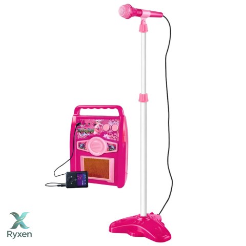 Gitara z Mikrofonem Strunami Wzmacniaczem Różowa LEAN TOYS