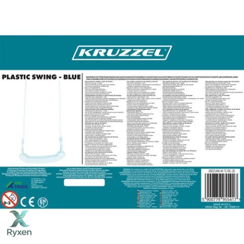 Huśtawka plastikowa - niebieska 25446 KRUZZEL