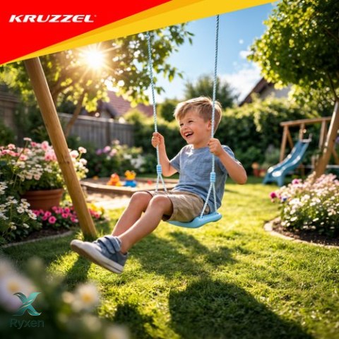 Huśtawka plastikowa - niebieska 25446 KRUZZEL
