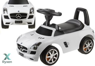 Jeździk Mercedes SLS AMG Pchacz Dla Dziecka Oparcie Schowek Biały LEAN CARS