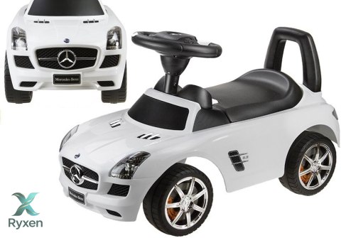 Jeździk Mercedes SLS AMG Pchacz Dla Dziecka Oparcie Schowek Biały LEAN CARS