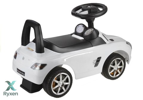 Jeździk Mercedes SLS AMG Pchacz Dla Dziecka Oparcie Schowek Biały LEAN CARS