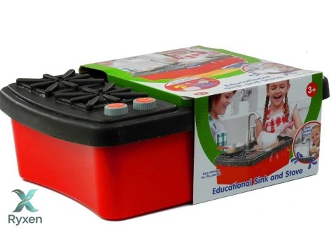 Kuchenka i Zlewozmywak z Akcesoriami Kran z Wodą LEAN TOYS