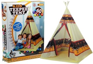 Namiot Tipi Indiański Baza Dla Dzieci + 60 Piłek 155 cm LEAN TOYS