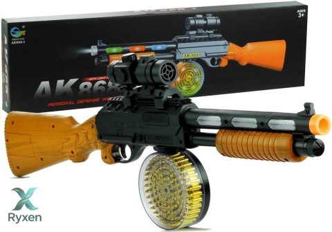 Pistolet Broń Karabin AK 868-1 Świeci Gra 60 cm LEAN TOYS