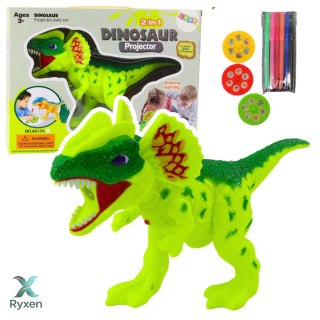 Projektor Dinozaur Do Rysowania Malowania 18 Obrazków Pisaki 2w1 LEAN TOYS