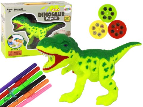 Projektor Dinozaur + Pisaki 18 Obrazków Malowanie LEAN TOYS