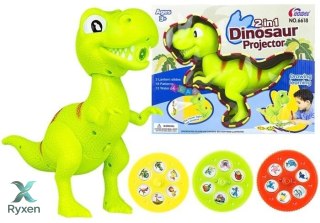 Projektor Dinozaur T-Rex Do Rysowania Malowania 18 Obrazków Pisaki 2w1 LEAN TOYS