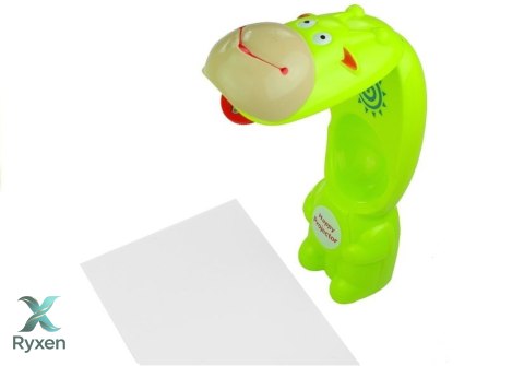 Projektor Do Rysowania Rzutnik Krówka 3 Dyski Pisaki Zielony 3w1 LEAN TOYS