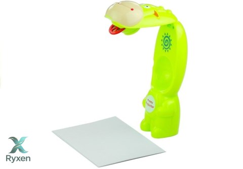 Projektor Do Rysowania Rzutnik Krówka 3 Dyski Pisaki Zielony 3w1 LEAN TOYS