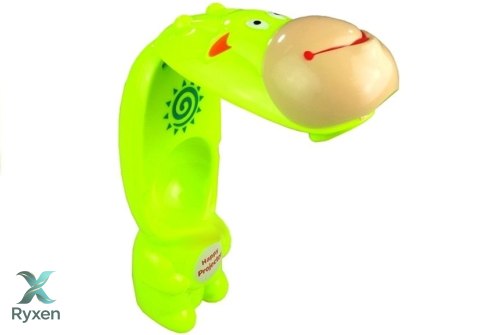Projektor Do Rysowania Rzutnik Krówka 3 Dyski Pisaki Zielony 3w1 LEAN TOYS