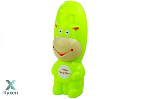 Projektor Do Rysowania Rzutnik Krówka 3 Dyski Pisaki Zielony 3w1 LEAN TOYS