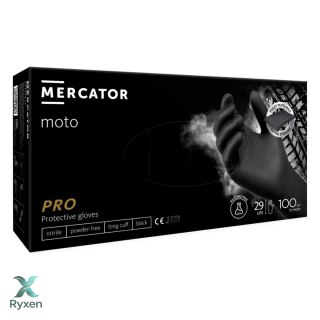 Rękawice nitrylowe mercator moto black rozmiar l 100szt. MERCATOR