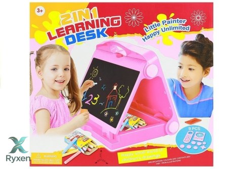 Tablica Na kredę Pisak + Pisaki Szblony 2w1 LEAN TOYS