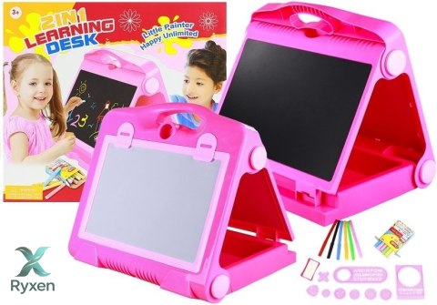 Tablica Na kredę Pisak + Pisaki Szblony 2w1 LEAN TOYS