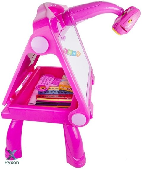 Tablica Sztaluga Projektor Stolik Do Malowania Rysowania 4w1 49 cm LEAN TOYS