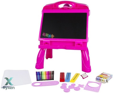 Tablica Sztaluga Projektor Stolik Do Malowania Rysowania 4w1 49 cm LEAN TOYS