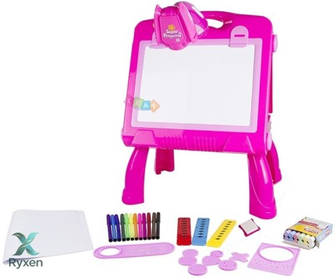 Tablica Sztaluga Projektor Stolik Do Malowania Rysowania 4w1 49 cm LEAN TOYS