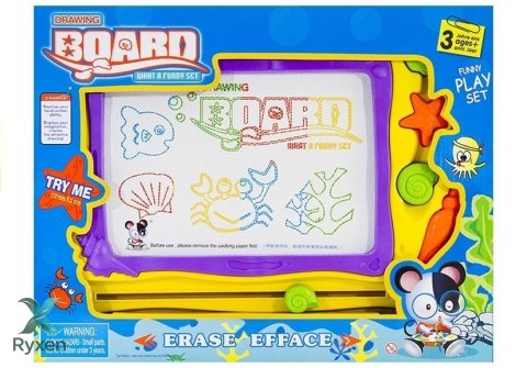 Tablica Znikopis Morski + 3 Pieczątki Kolorowe Tło LEAN TOYS