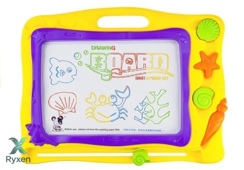 Tablica Znikopis Morski + 3 Pieczątki Kolorowe Tło LEAN TOYS