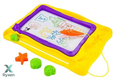 Tablica Znikopis Morski + 3 Pieczątki Kolorowe Tło LEAN TOYS