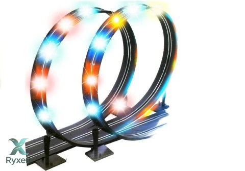 Tor Wyścigowy 2 Autka Slot Cars 1:43 Pętla Lampki LEAN TOYS