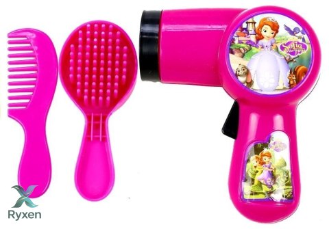 Zestaw Księżniczki w Walizce Suszarka Kolczyki Opaska Różowe LEAN TOYS