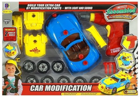 Zestaw Małego Mechanika Rozkręcany Samochód Wkrętarka Światła Dźwięki LEAN TOYS