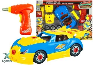 Zestaw Małego Mechanika Rozkręcany Samochód Wkrętarka Światła Dźwięki LEAN TOYS