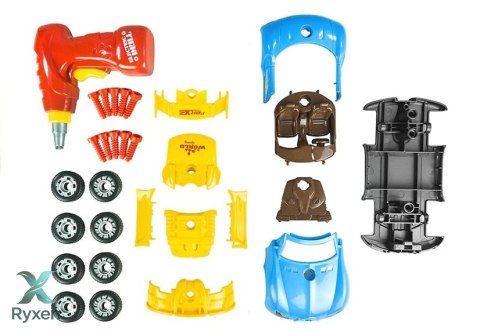 Zestaw Małego Mechanika Rozkręcany Samochód Wkrętarka Światła Dźwięki LEAN TOYS