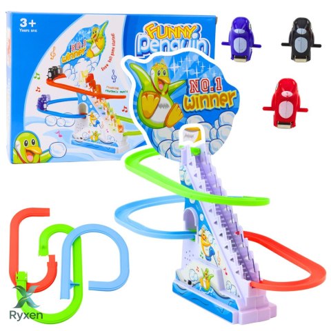 Zestaw Pingwiny Interaktywne Na Ruchomych Schodach Dla Dzieci LEAN TOYS