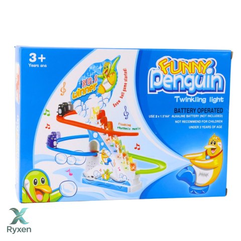 Zestaw Pingwiny Interaktywne Na Ruchomych Schodach Dla Dzieci LEAN TOYS