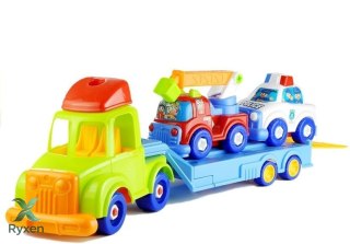 Zestaw Pojazdów Policja Straż Laweta Rozkręcane LEAN TOYS