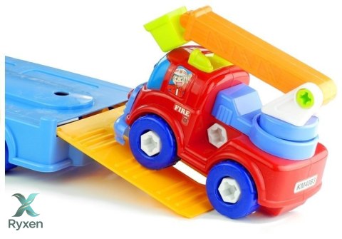 Zestaw Pojazdów Policja Straż Laweta Rozkręcane LEAN TOYS