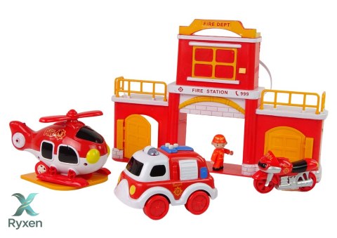 Zestaw Straż Remiza Strażacka z Dźwiękiem LEAN TOYS