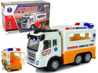 Ambulans Autko na Baterie Światło Dźwięki LEAN TOYS