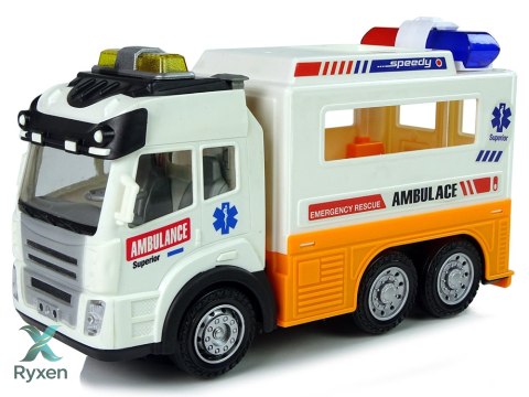 Ambulans Autko na Baterie Światło Dźwięki LEAN TOYS