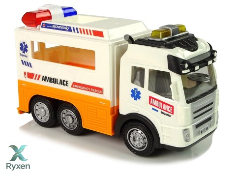 Ambulans Autko na Baterie Światło Dźwięki LEAN TOYS