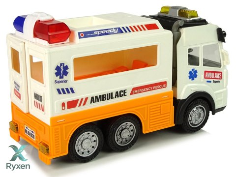Ambulans Autko na Baterie Światło Dźwięki LEAN TOYS