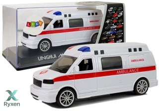 Ambulans Karetka Pogotowia z Napędem Dźwięk Syrena Światła LEAN TOYS