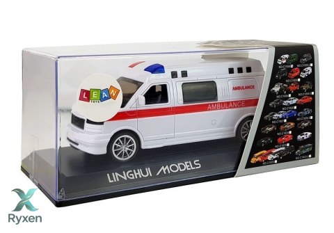 Ambulans Karetka Pogotowia z Napędem Dźwięk Syrena Światła LEAN TOYS