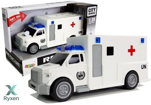 Auto Ambulans z napędem Karetka Pogotowia 1:20 z dźwiękiem LEAN TOYS