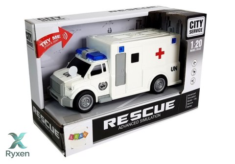 Auto Ambulans z napędem Karetka Pogotowia 1:20 z dźwiękiem LEAN TOYS