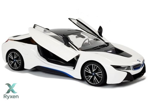 Auto R/C BMW i8 Rastar 1:14 Biały Drzwi Automatyczne RASTAR