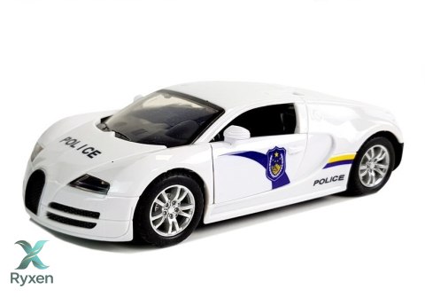 Auto Sportowe Policyjne Policja z Napędem Dźwięk Światła Białe LEAN TOYS