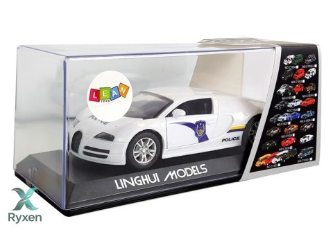 Auto Sportowe Policyjne Policja z Napędem Dźwięk Światła Białe LEAN TOYS