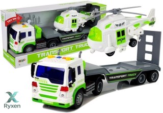Auto Transporter na Baterie 1:16 z Helikopterem LEAN TOYS
